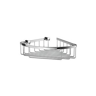 Smedbo DK2021 7 5/8 in. Wall Mounted Single Level Corner Basket in Polished Chrome from the Sideline Collection